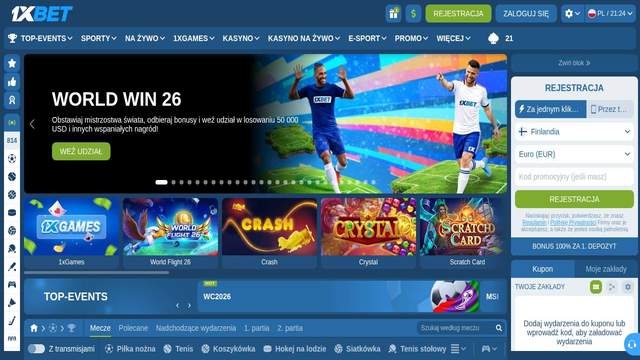 1xBet casino screenshot